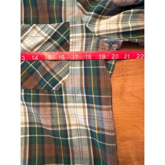 Vintage Plaid Shirt, Green Brown Plaid Button Down Shirt, 70s 80s, Medium, Scout - Picture 8 of 10